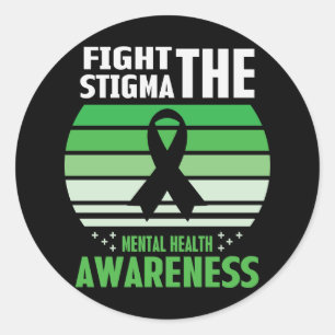 Stigma Mental Health Awareness Maand bestrijden Ronde Sticker