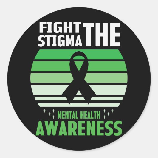 Stigma Mental Health Awareness Maand bestrijden Ronde Sticker (Voorkant)