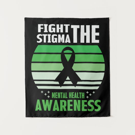 Stigma Mental Health Awareness Maand bestrijden Wandkleed (Voorkant)