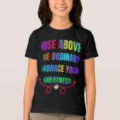 Stijg boven de gewone Omarm je Grootheid Tri-Blend Shirt (Voorkant)