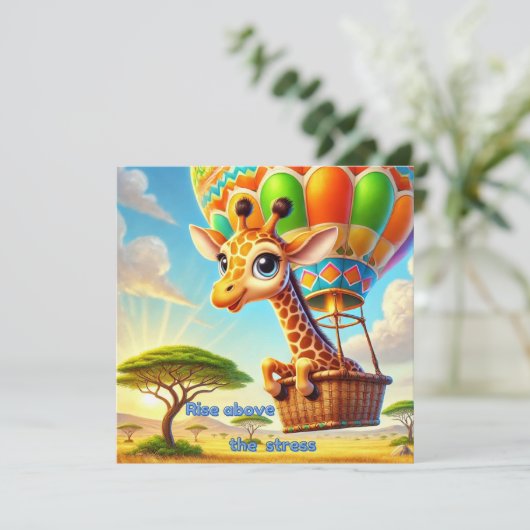 Stijg boven de stress Giraffe platte Kaart (Staand voorkant)