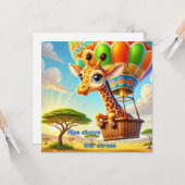 Stijg boven de stress Giraffe platte Kaart (Voorkant / Achterkant in situ)