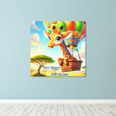 Stijg boven de stress - verheffende Giraffe Canvas Afdruk (Insitu (Houten vloer))