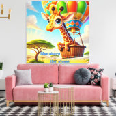 Stijg boven de stress - verheffende Giraffe Canvas Afdruk (Insitu (Woonkamer))