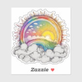 Stijg Boven de Wolken Regenboog Waterdicht Sticker (Vel)