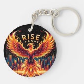 Stijg boven Phoenix Sleutelhanger (Achterkant)