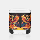 Stijg boven Phoenix Whisky Glas (Achterkant)