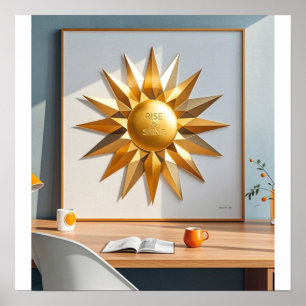 Stijg en glans gouden ster poster