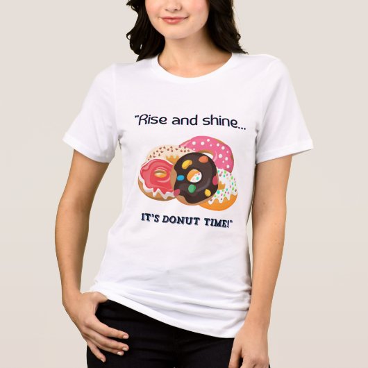 STIJG EN GLANS, ZIJN DONUT TIJD Tri-Blend SHIRT (Voorkant)