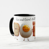 Stijg en Grind Tweekleurige koffie mok (Voorkant links)