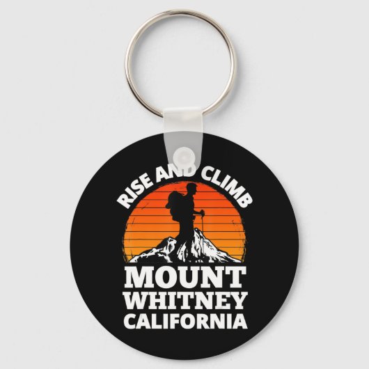 Stijg en klim op de Whitney California Mountain C Sleutelhanger (Voorkant)