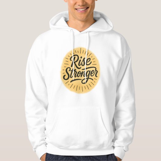 Stijg sterker hand-getrokken hoodie (Voorkant)