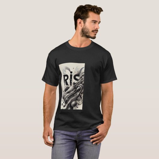 Stijg zwart-wit T-shirt (Voorkant volledig)