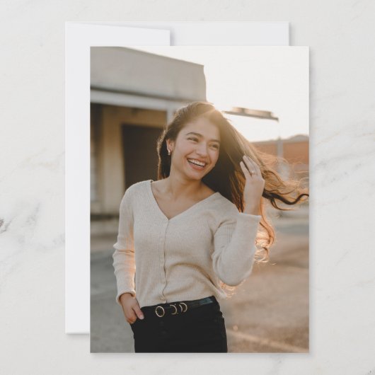 Stijgend Afstudeerder | roze + wit Afstuderen Kaart (Achterkant)