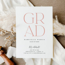 Stijgend Afstudeerder | roze + wit Afstuderen Kaart