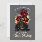 Stijgend Roos – Elegante bloemenverjaardag Kaart (Voorkant)