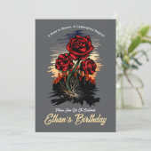 Stijgend Roos – Elegante bloemenverjaardag Kaart (Staand voorkant)