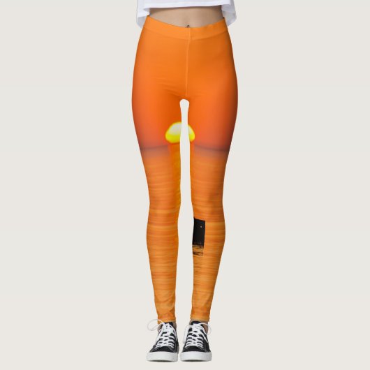 Stijgend Sinaasappel Leggings (Voorkant)