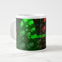 Stijgende bellen (groen&rood) grote koffiekop