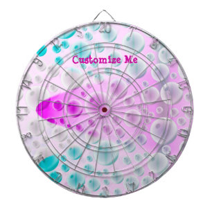 Stijgende bellen (roze en blauw) dartbord