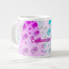 Stijgende bellen (roze en blauw) grote koffiekop