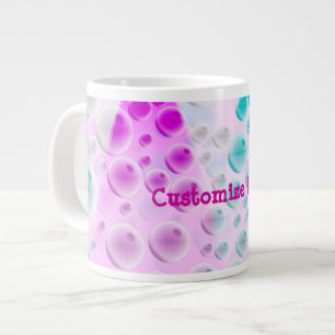 Stijgende bellen (roze en blauw) grote koffiekop