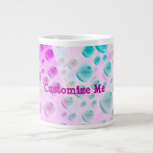 Stijgende bellen (roze en blauw) grote koffiekop (Voorkant)