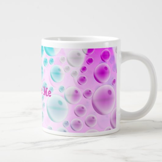 Stijgende bellen (roze en blauw) grote koffiekop (Rechts)