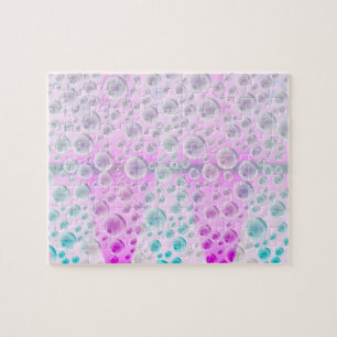 Stijgende bellen (roze en blauw) legpuzzel
