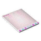 Stijgende bellen (roze en blauw) notitieblok (Schuin)