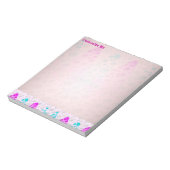 Stijgende bellen (roze en blauw) notitieblok (Linkerzijde)