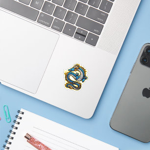stijgende blauwe draak sticker