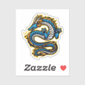 stijgende blauwe draak sticker (Vel)