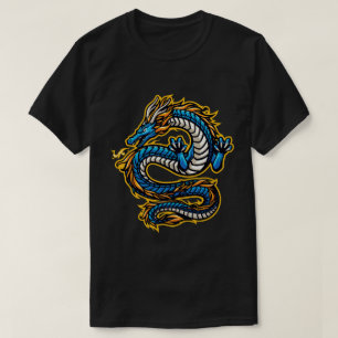 stijgende blauwe draak t-shirt