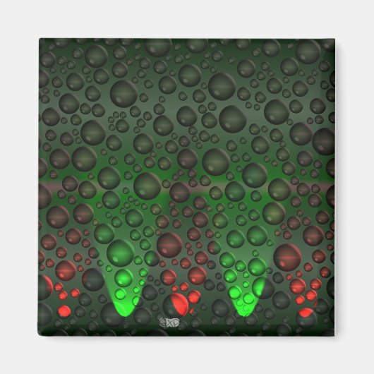 Stijgende Bubbels Groen/Rode magneet (Voorkant)