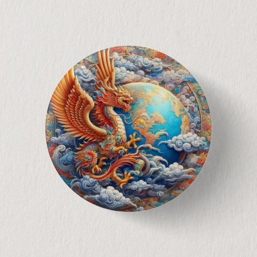 stijgende Garuda-Button Ronde Button 3,2 Cm (Voorkant)