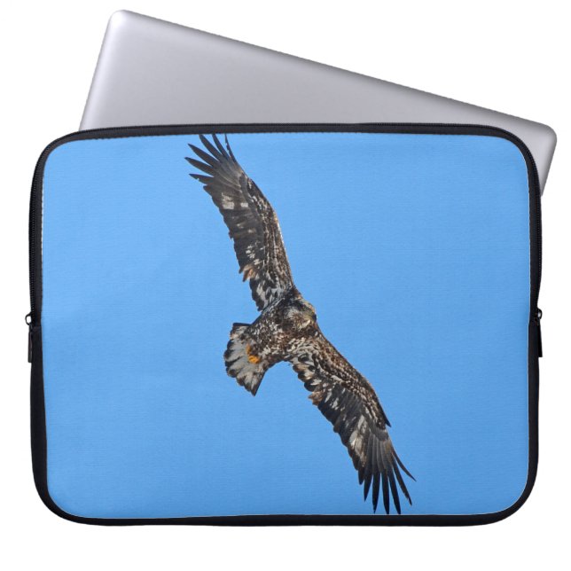 Stijgende Golden Eagle Wildlife Fotokunst Laptop Sleeve (Voorkant)