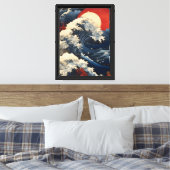 stijgende golf canvas afdruk (Insitu (Slaapkamer))