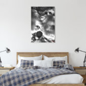 Stijgende Hete Luchtballonnen, fijne kunst zwart-w Canvas Afdruk (Insitu (Slaapkamer))