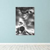 Stijgende Hete Luchtballonnen, fijne kunst zwart-w Canvas Afdruk (Insitu (Houten vloer))