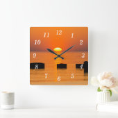 Stijgende Oranje wandklok (Huis)