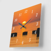 Stijgende Oranje wandklok (Hoek)