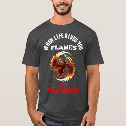 Stijgende Phoenix brandt tegen vogelmythische rege T-shirt (Voorkant)