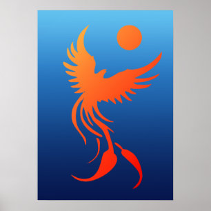 Stijgende Phoenix in het Poster Flames