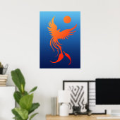 Stijgende Phoenix in het Poster Flames (Thuiskantoor)