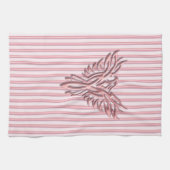 Stijgende roze foenix met roze banden theedoek (Horizontaal)