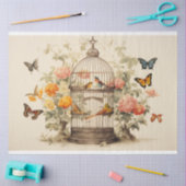 Stijgende schoonheden: vogelkooi decoupage tissuepapier (Craft)