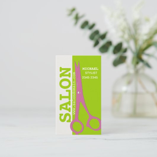 Stijgende tekstschaar Verticale salon spa Hair Afsprakenkaartje (Staand voorkant)