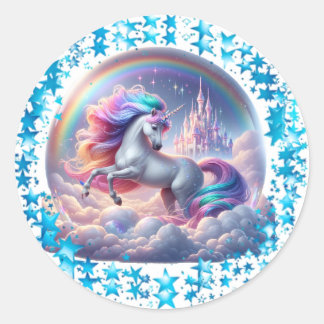 Stijgende Unicorn Castle Sticker - Rainbow Fantasy