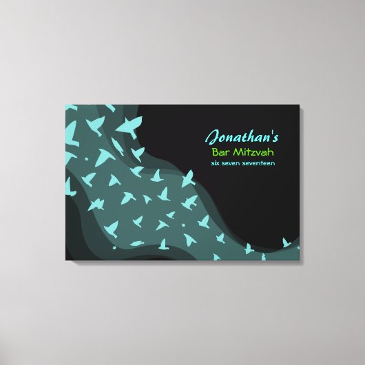 STIJGENDE VOGELS Bat Bar Mitzvah Teken in Geheugen Canvas Afdruk (Voorkant)